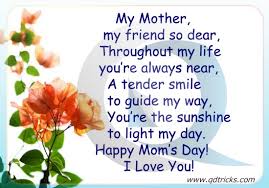 Happy Mothers Day Poems in english